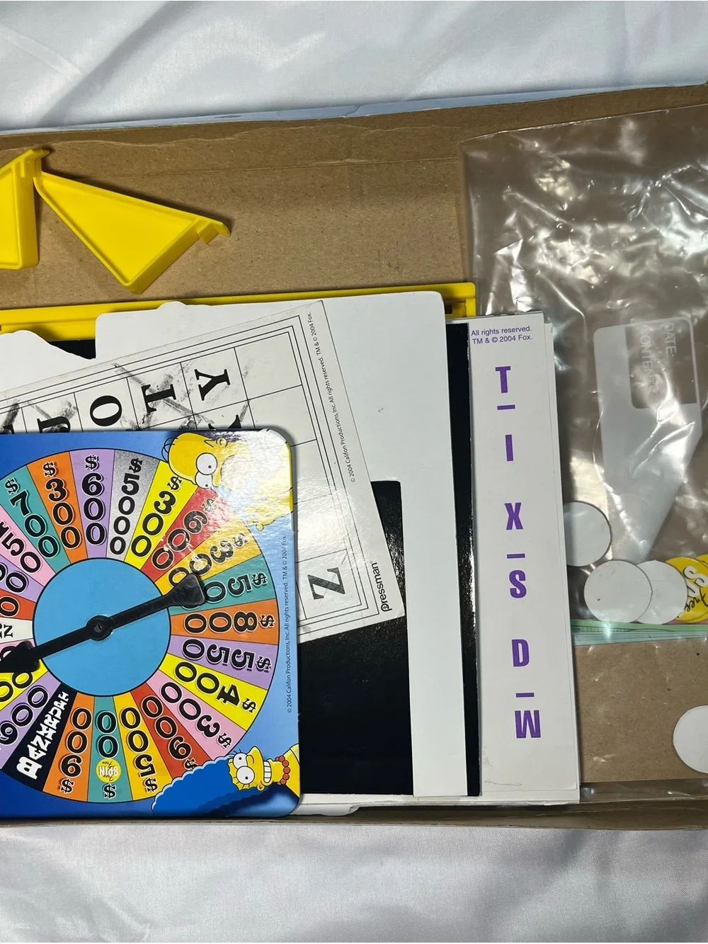 Vintage 2004 Simpsons Wheel Of Fortune Board Game Pressman